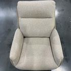 Open Box: Bowden Fabric &amp; Leather Swivel Chair - Performance Cozy Boucle Stone w/ Ludlow Leather Sand