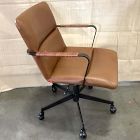 Open Box: Cooper Mid-Century Leather Swivel Office Chair - Saddle Leather Nut, Dark Bronze