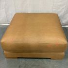 Open Box: Dalton Leather Ottoman - Ludlow Leather, Almond