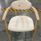 Open Box: Edison Dining Arm Chair - Performance Basket Slub Alabaster, Blonde