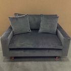 Open Box: Harmony Apartment Loveseat (55") - Performance Distressed Velvet Java, Dark Walnut