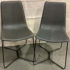 Open Box: Slope Leather Dining Chair (Set of 2) - Saddle Leather Slate, Charcoal