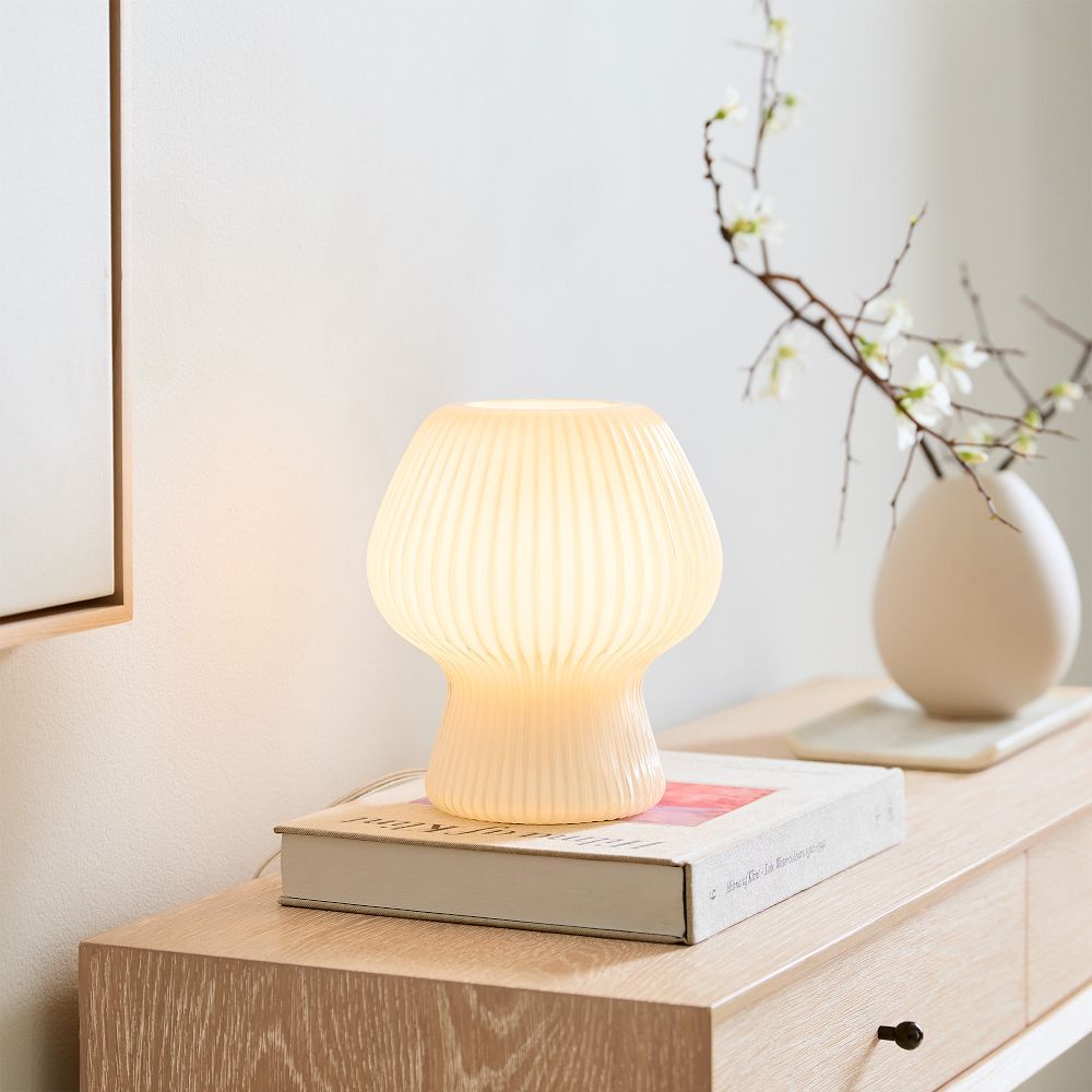Ribbed Glass Table Lamp (9"-18") by West Elm