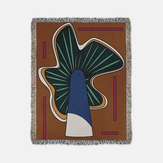 Karbon Market Cotton Wild Mushroom Throw by West Elm