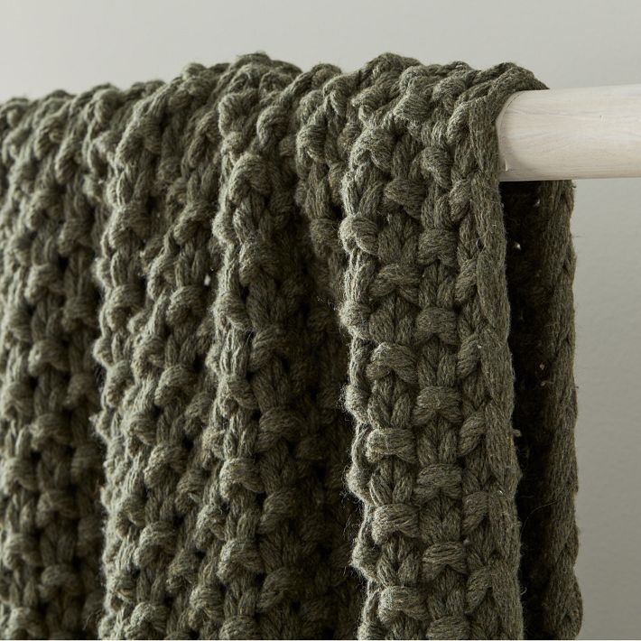 Chunky Cotton Knit Throw Blanket | West Elm