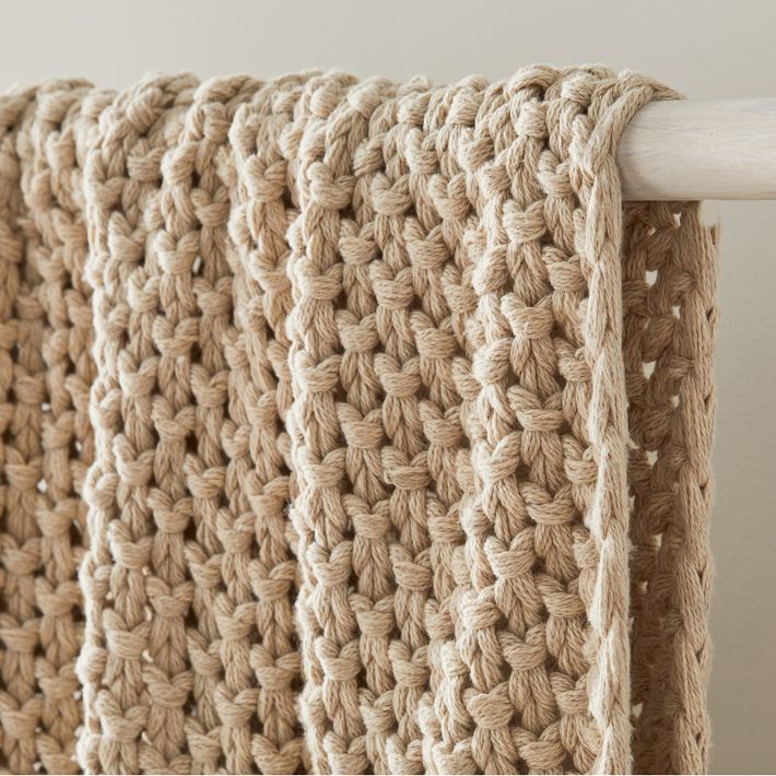 Chunky Cotton Knit Throw Blanket | West Elm