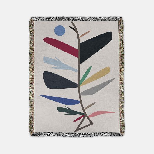 Karbon Market Cotton Wild Leaf Throw by West Elm