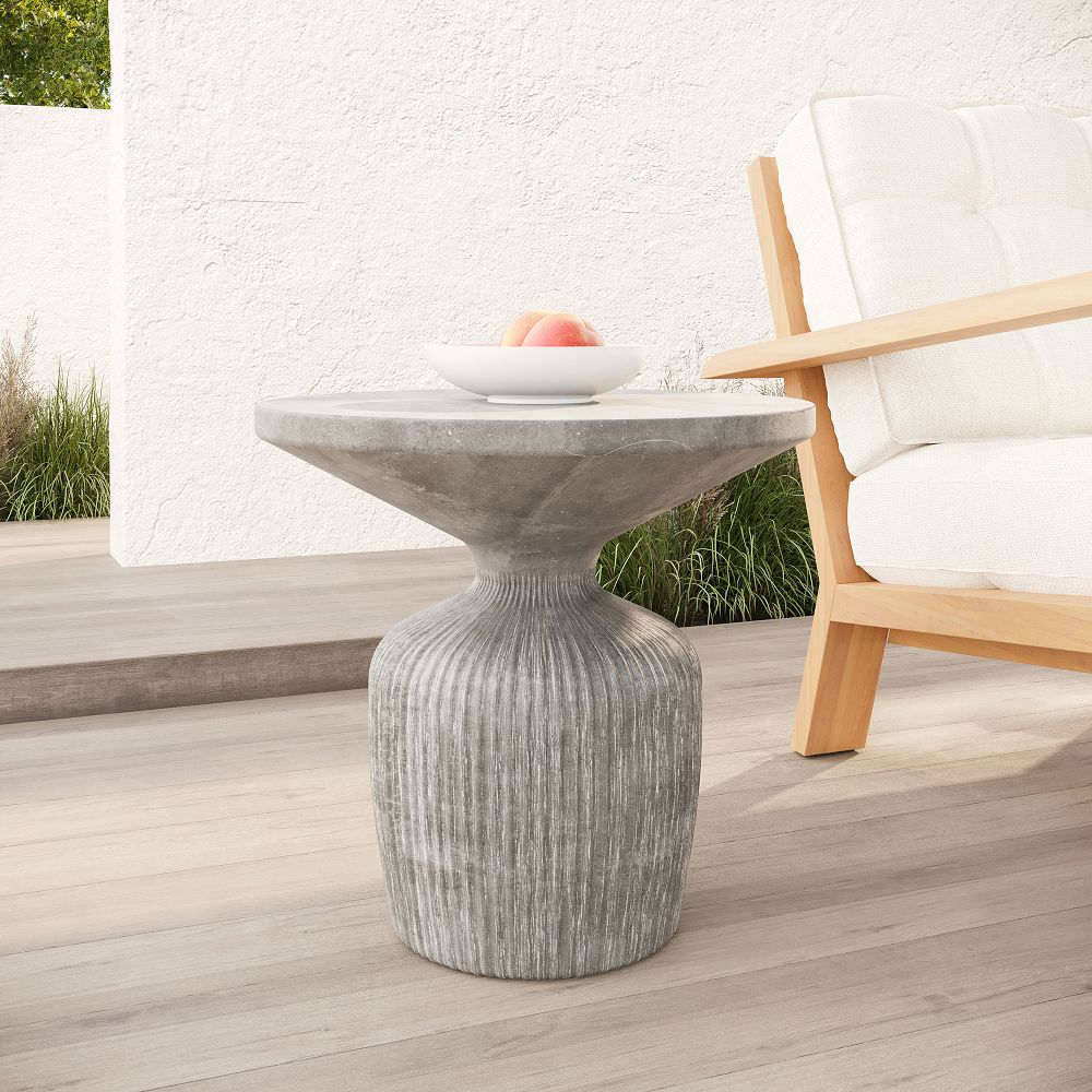 Tambor Outdoor Round Side Table (21") by West Elm