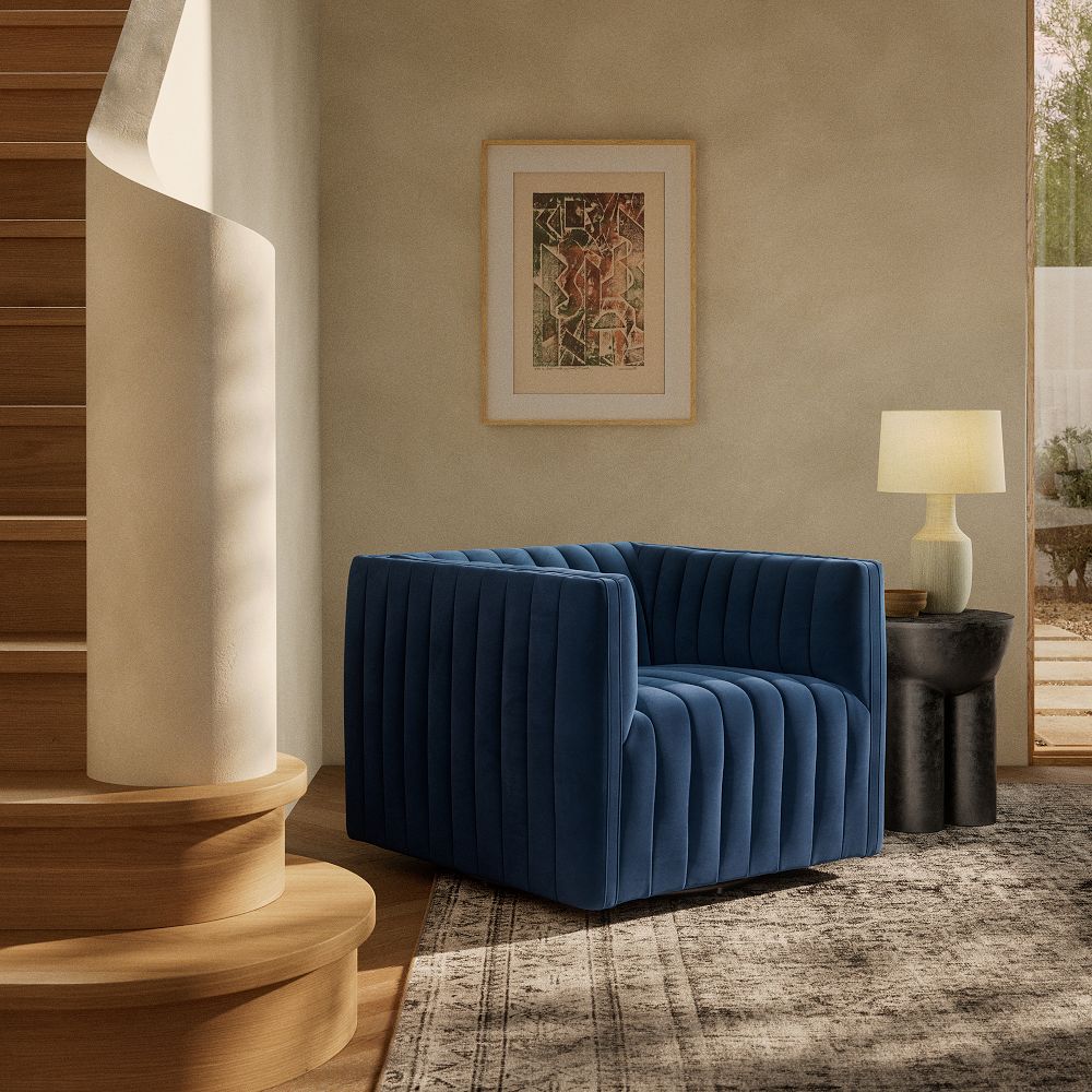 Anniina Channeled Swivel Chair by West Elm