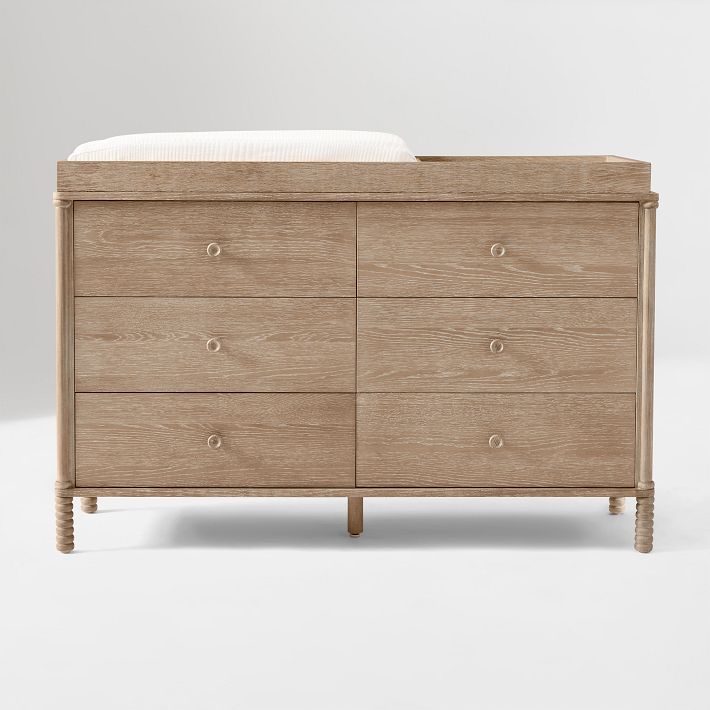 solid wood dresser changing table low voc water-based finish eu Gwyn 6-Drawer (56