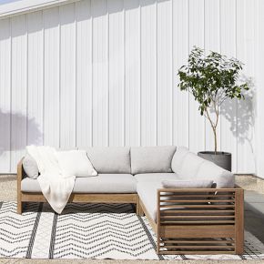 Santa Fe Slatted Outdoor 3-Piece L-Shaped Sectional (93