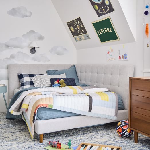 Grid-Tufted Full Corner Bed by West Elm