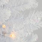 Pre-Lit Faux White Iridescent Tinsel Christmas Tree (4')
