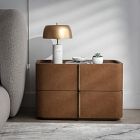 Hinsdale Vegan Leather Curved Nightstand (26"&ndash;34")