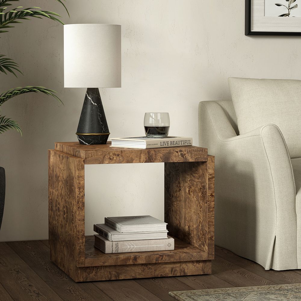 Finlo Burled Side Table (16"-22") by West Elm