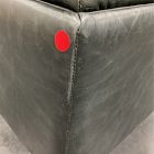 Open Box: Bowman Leather Tray Top Single Storage Ottoman (37.25") -Ludlow Leather Black, Cool Walnut