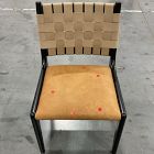 Open Box: Dunham Dining Chair - Ludlow Leather Sesame Black, Sand Straps