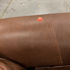 Open Box: Kristoff Swivel Chair - Weston Leather Molasses, Polished Stainless Steel