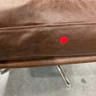 Open Box: Kristoff Swivel Chair - Weston Leather Molasses, Polished Stainless Steel