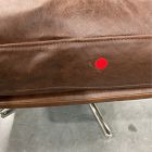 Open Box: Kristoff Swivel Chair - Weston Leather Molasses, Polished Stainless Steel