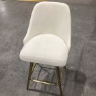 Open Box: Mid-Century Swivel Counter Stool (26.6") - Performance Yarn Dyed Linen Weave Alabaster, Blackened Brass