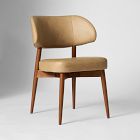 Open Box: Hyde Dining Chair - Ludlow Leather Cumin, Cool Walnut