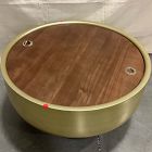 Open Box: Drum Storage Coffee Table (32") - Walnut, Antique Brass