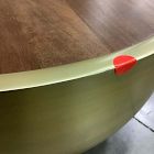 Open Box: Drum Storage Coffee Table (32") - Walnut, Antique Brass