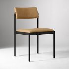 Open Box: Freeman Leather Pivot Dining Chair - Ludlow Leather Cumin, Textured Antique Bronze