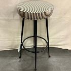 Open Box: Pierce &amp; Ward Bar Stool (30") - Pierce &amp; Ward Stripe, Black Cast Metal
