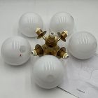 Open Box: Staggered Glass 5-Light Flush Mount (17") - Antique Brass, Milk