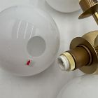 Open Box: Staggered Glass 5-Light Flush Mount (17") - Antique Brass, Milk