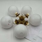 Open Box: Staggered Glass 5-Light Flush Mount (17") - Antique Brass, Milk