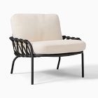 Open Box: Vieste Outdoor Lounge Chair - Crosshatch Weave Alabaster, Black