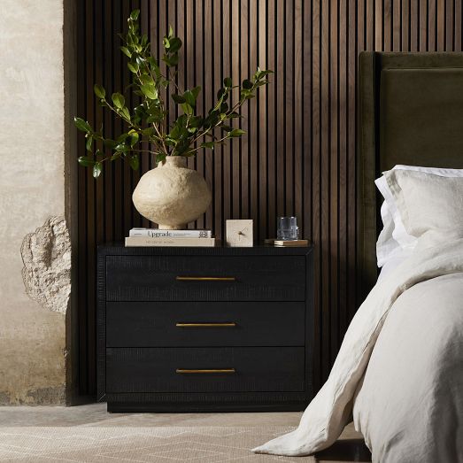 Alexa Burnished Pedestal 3-Drawer Nightstand (32") by West Elm