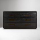Alexa Burnished Pedestal 6-Drawer Dresser (60")