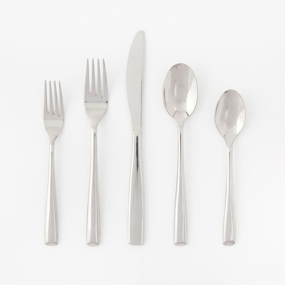 Promenade Mirrored Stainless Steel Flatware Sets - Stainless Steel, 5-Piece