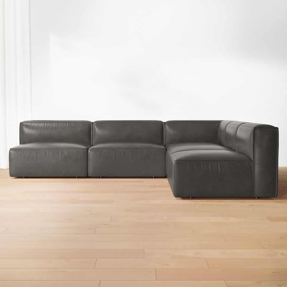 Build Your Own - Remi Modular Leather Sectional by West Elm