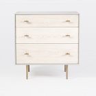 Modernist Wood &amp; Lacquer 3-Drawer Dresser (32") - Winter Wood