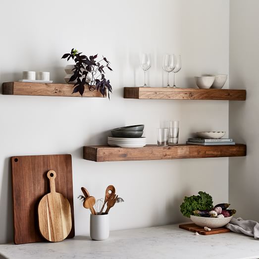 Emmerson® Reclaimed Wood Floating Wall Shelves (24"-48") by West Elm