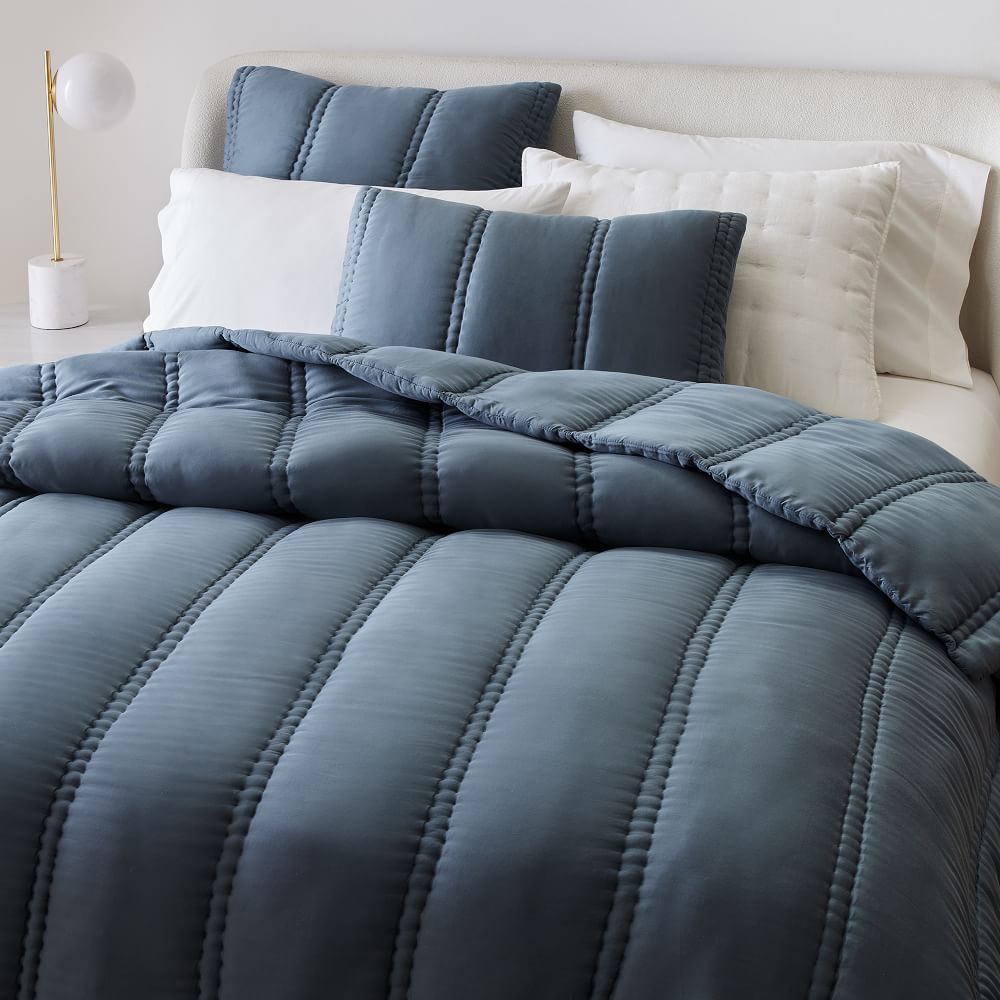 Silky TENCEL™ Plush Comforter & Shams (King/Stormy Blue)