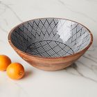 Wood &amp; Monochrome Serving Bowl - Extra Large