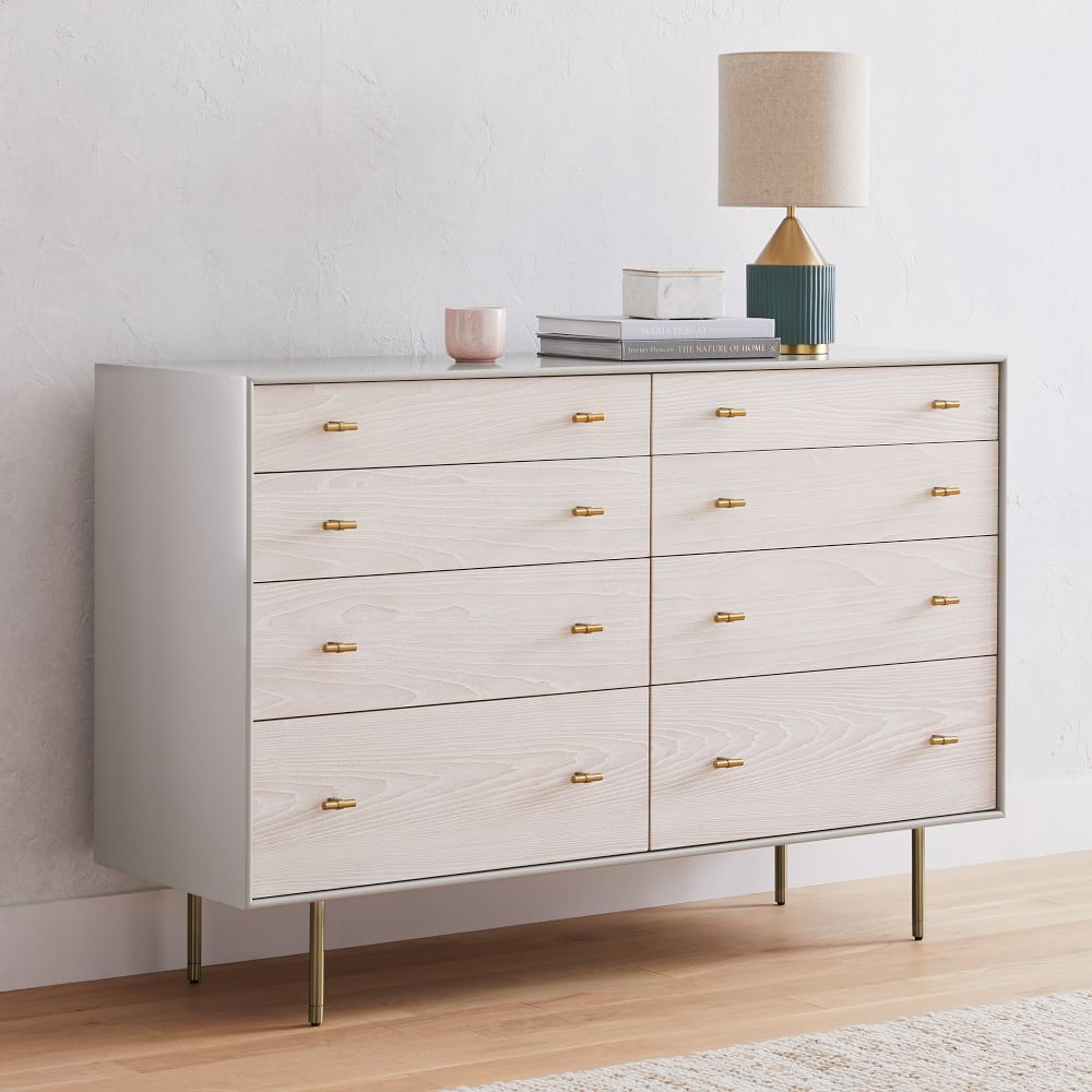 Modernist Wood & Lacquer 8-Drawer Dresser (58") - Winter Wood by West Elm