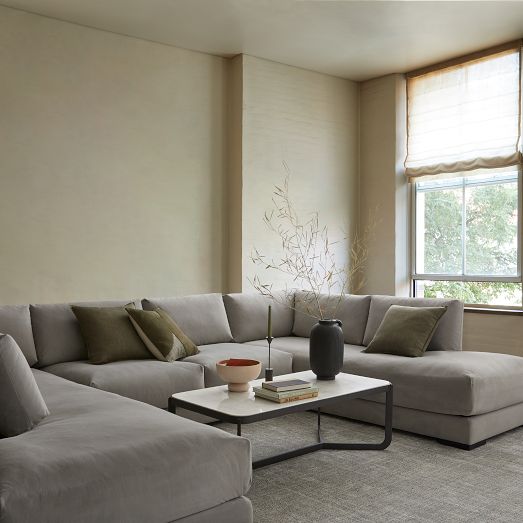 Dalton 3-Piece U-Shaped Bumper Chaise Sectional (147") by West Elm