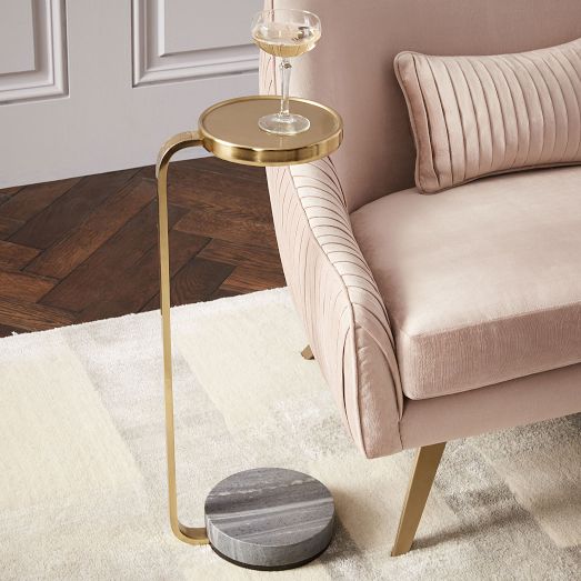Murray Marble Drink Table (8") by West Elm