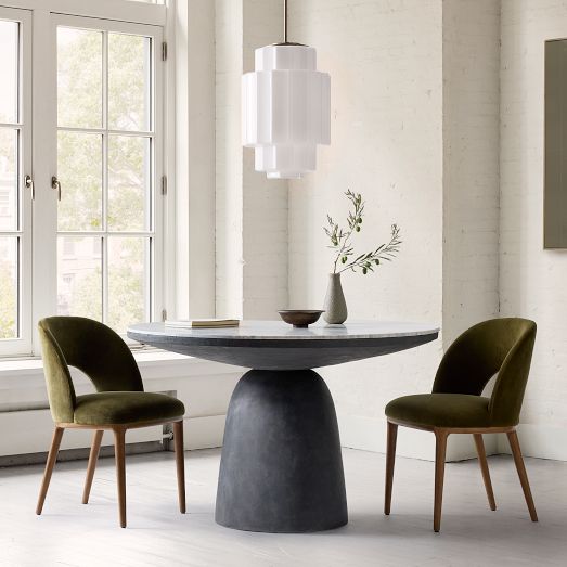 Leona Marble Round Dining Table (48") by West Elm