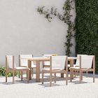 Cusco Outdoor Concrete Dining Table (74") &amp; Stacking Dining Chairs Set