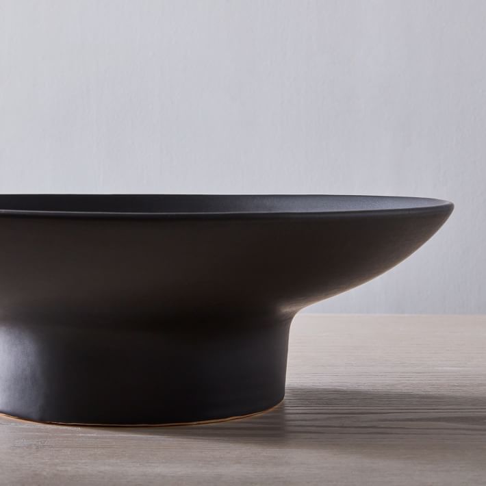 Modern Ceramic Pedestal Bowl - 8 Inch Footed Decor Piece For Kitchen Counter & Home Organization