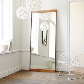 Industrial Wood Frame Floor Mirror | West Elm