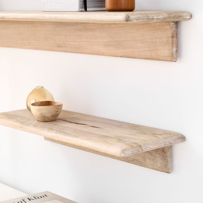 Anton Solid Wood Wall Shelves 24–48
